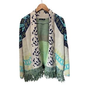 Gypsy brand global village long funky open cardigan size medium great condition